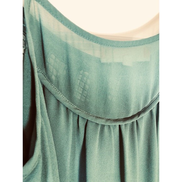 Slip Dress Green Sundress Size Medium Tie Back Cami Sleeveless - Picture 5 of 6